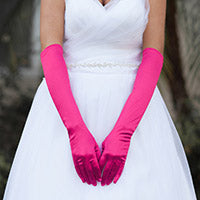 GL38-Medium Satin Wedding Gloves