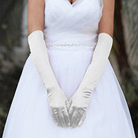 GL38-Medium Satin Wedding Gloves