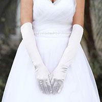 GL38-Medium Satin Wedding Gloves